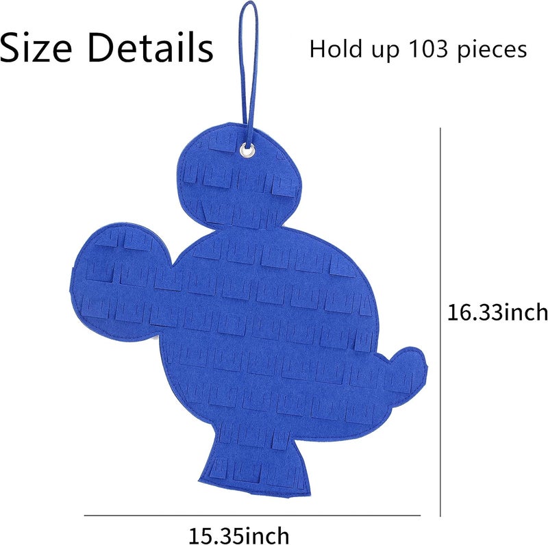 JOYMOMO Hanging Brooch Organizer - Enamel Pin Display, Cute Cartoon Shape Storage Holder for Brooch Pins (Blue-mouse) - Image 4